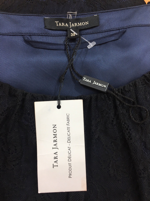 Tara Jarmon Black and Navy Lace Dress Size 38